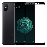 Защитное 2D стекло для Xiaomi Mi A2/Mi 6X Black (Черное) — фото