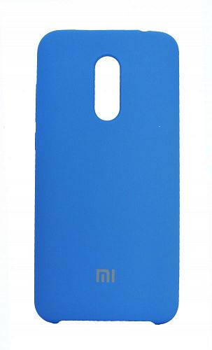 Силиконовый чехол с матовой текстурой для Xiaomi Redmi 5 Plus (Голубой) — фото