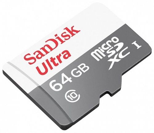 Карта памяти SanDisk Ultra microSDXC Class 10 64GB Card with Adapter — фото