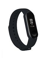 Силиконовый ремешок для Xiaomi Mi Band 5/6 (Черный) — фото
