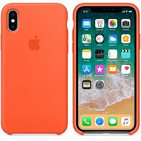 Силиконовый чехол для iPhone X, цвет «оранжевый шафран» — фото